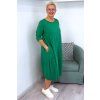 Pohodlné midi šaty Plus Size s kapsami zelené BLANKA STRAKA 07