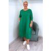 Pohodlné midi šaty Plus Size s kapsami zelené BLANKA STRAKA 04
