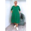 Pohodlné midi šaty Plus Size s kapsami zelené BLANKA STRAKA 09