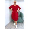 Pohodlné midi šaty Plus Size s kapsami červené BLANKA STRAKA 07