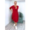 Pohodlné midi šaty Plus Size s kapsami červené BLANKA STRAKA 06
