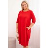 Pohodlné midi šaty Plus Size s kapsami červené BLANKA STRAKA