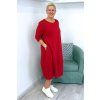 Pohodlné midi šaty Plus Size s kapsami červené BLANKA STRAKA 08