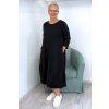 Pohodlné midi šaty Plus Size s kapsami černé BLANKA STRAKA 06