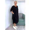 Pohodlné midi šaty Plus Size s kapsami černé BLANKA STRAKA 08