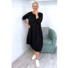 Pohodlné midi šaty Plus Size s kapsami černé BLANKA STRAKA 04