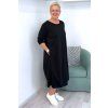 Pohodlné midi šaty Plus Size s kapsami černé BLANKA STRAKA 05