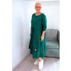 Pohodlné midi šaty Plus Size s volány zelené BLANKA STRAKA A3
