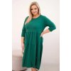 Pohodlné midi šaty Plus Size s volány zelené BLANKA STRAKA