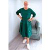 Pohodlné midi šaty Plus Size s volány zelené BLANKA STRAKA A1