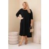 Pohodlné midi šaty Plus Size s volány černé BLANKA STRAKA 01
