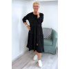 Pohodlné midi šaty Plus Size s volány černé BLANKA STRAKA 05