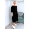 Pohodlné midi šaty Plus Size s volány černé BLANKA STRAKA 04