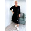 Pohodlné midi šaty Plus Size s volány černé BLANKA STRAKA 07