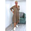 Pohodlné midi šaty Plus Size s volány béžové BLANKA STRAKA 06
