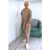 Pohodlné midi šaty Plus Size s volány béžové BLANKA STRAKA 08