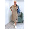 Pohodlné midi šaty Plus Size s volány béžové BLANKA STRAKA 04