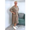 Pohodlné midi šaty Plus Size s volány béžové BLANKA STRAKA 05