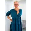 Pohodlné midi šaty Plus Size s volány tyrkysové BLANKA STRAKA