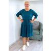 Pohodlné midi šaty Plus Size s volány tyrkysové BLANKA STRAKA 04