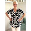 Lehká halenka plus size s černo bílým vzorem BLANKA STRAKA