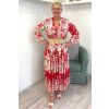 Červené letní šaty s květy ve stylu boho BLANKA STRAKA