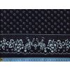 Modrotisková metráž š. 132 potištěná s bordurou b2|f8 macešky | kytičky s tečkami