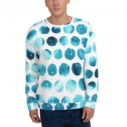 allover print unisex sweatshirt front blue arrow 2 allover print unisex swe mockup Front Mens White