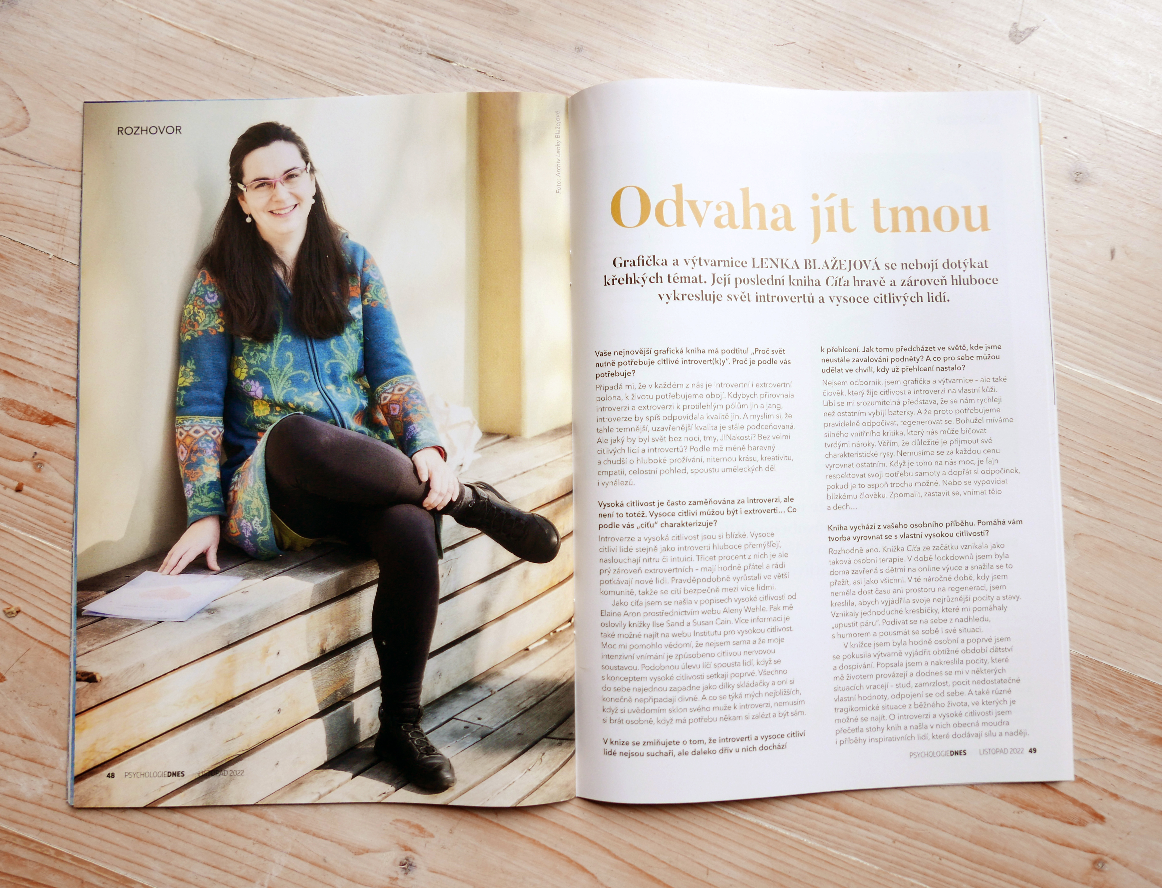 Odvaha jít tmou – rozhovor pro časopis Psychologie dnes 11/22