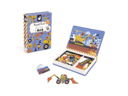 J02526 Janod Magneticka kniha skladacka pre deti Na stavbe Magnetibook 02