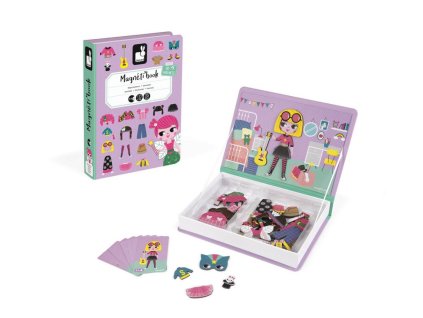 J02718 Magneticka skladacka Obliekanie Dievcata Magnetibook Janod v tvare knihy 2