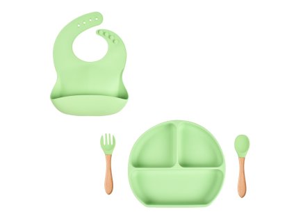 Martons Benjamin green silikonovy tanier s lyzickou 4 dielna