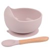 Martoine SET silikonova miska Classic lyzicka Rose pink
