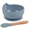 Martoine SET silikonova miska Classic lyzicka Dusty blue