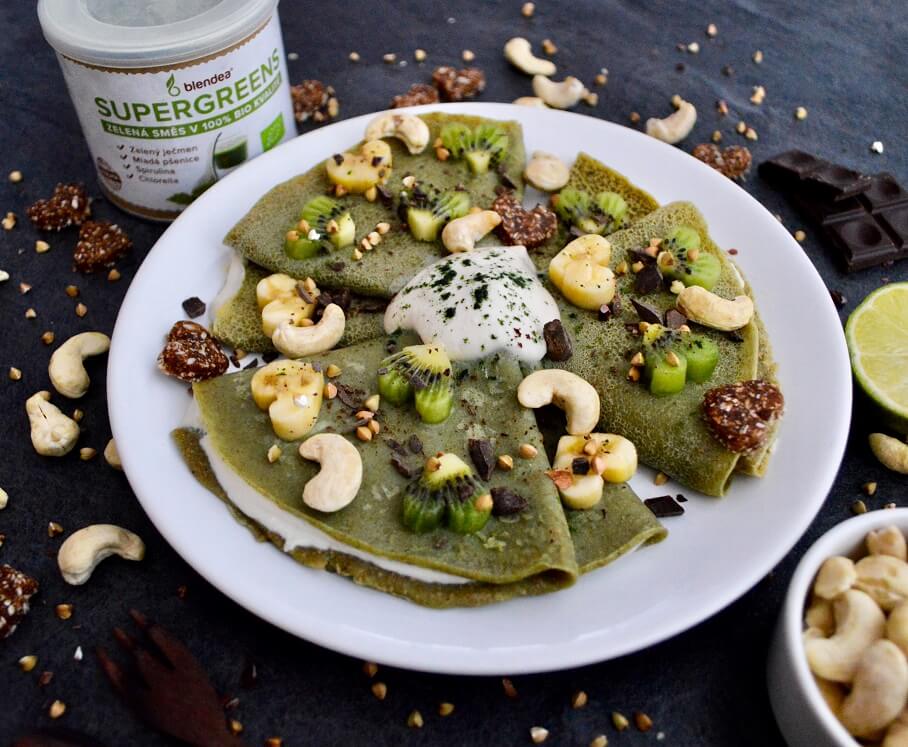 Špaldové palačinky s tofu tvarohem a Blendeou