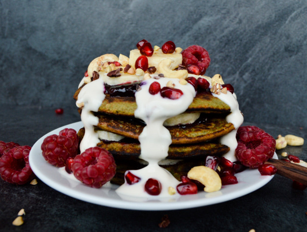 Zelené veganské lívance s banánem a Blendeou
