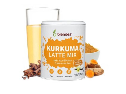 Kurkuma latte mockup ingredience