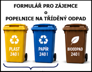 Formulář pro žádost o popelnice na tříděný odpad Poděbrady