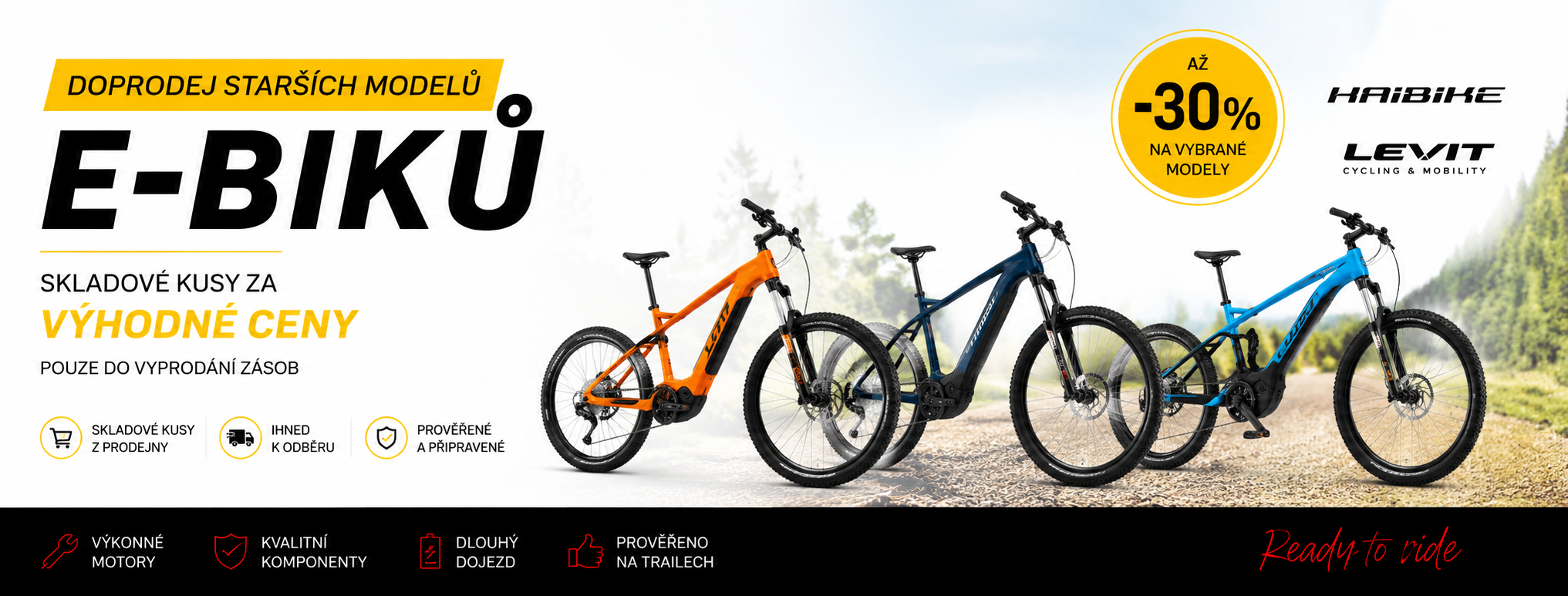 DOPRODEJ STARŠÍCH MODELŮ E-BIKŮ
