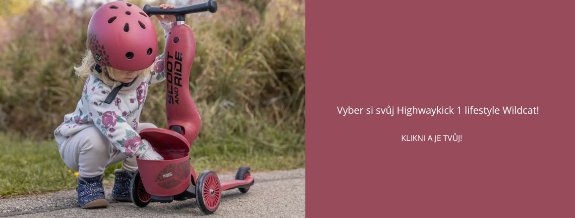 Highwaykick 1 Lifestyle je ideálním společníkem pro děti od 1 do 5 let. Díky své stabilitě, 2 předním a 1 zadnímu kolu, nabízí produkt i těm nejmenším možnost bezpečně a pohodlně se pohybovat vsedě. Zaujme skvělým designem.