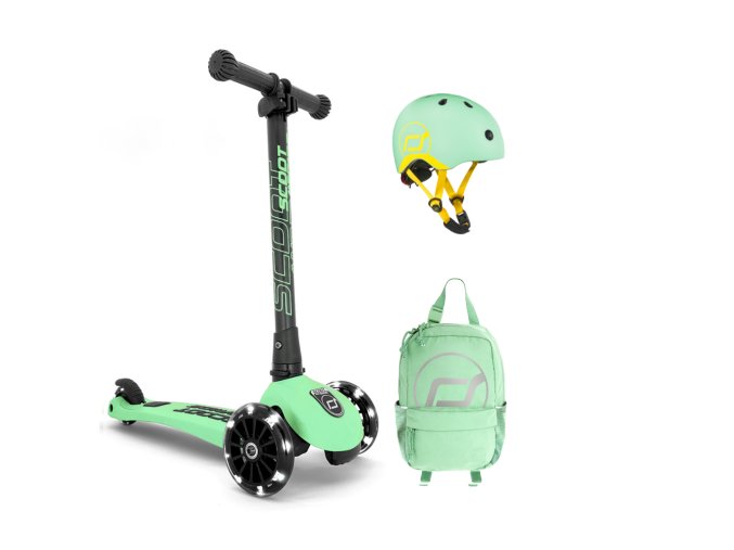 SET Highwaykick 3 LED kiwi+helma+batoh