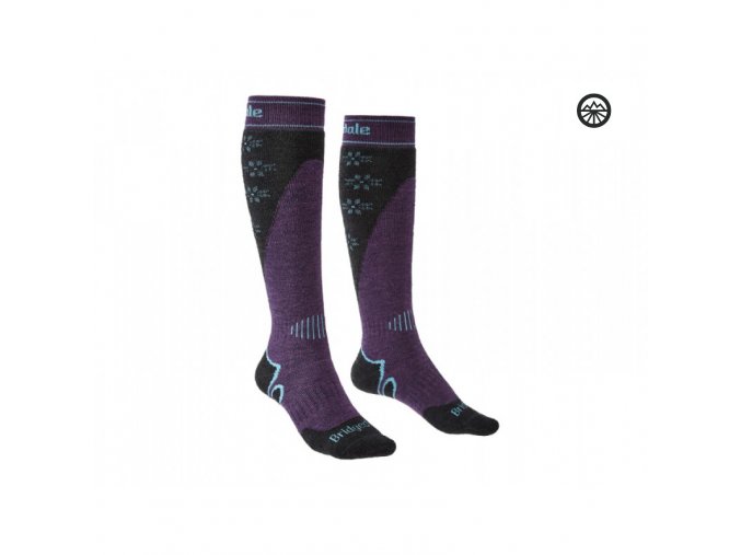 Dámské ponožky Bridgedale Ski Midweight+ dark purple