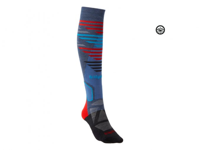 Pánské ponožky Bridgedale Ski Lightweight  Merino L blue black