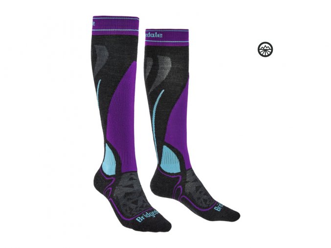 Dámské ponožky Bridgedale Ski Midweight graphite/purple