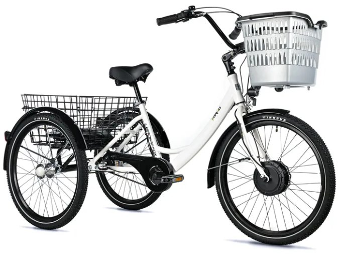 Elektrotříkolka LEADER FOX 24" CARGO - TRICYCLE BORMIO WHITE MATT