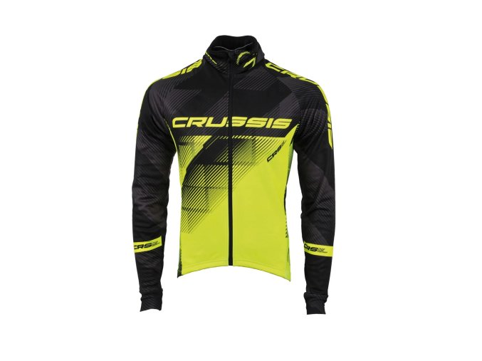 Crussis Cyklistická bunda pánská černá/žlutá fluo XS