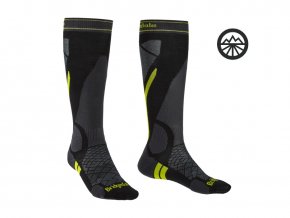 Pánské ponožky Bridgedale Ski Lightweight Merino black/lime