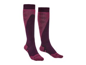 Dámské podkolenky Bridgedale Ski Midweight+ plum/berry