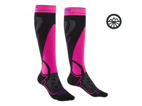 Dámské ponožky Bridgedale Ski Midweight black/fluro pink M