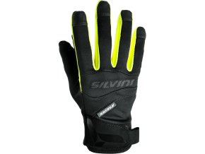 Unisex cyklistické rukavice Silvini UA745 Fusaro black-neon
